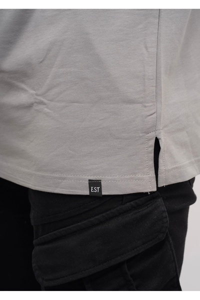 Est Estola Ανδρικό υπερμεγέθη Basic απλό μπλουζάκι 100% βαμβακερό ύφασμα με λαιμόκοψη