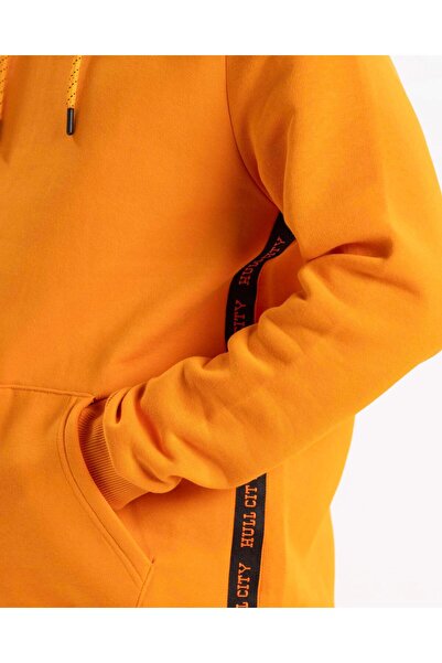 Hull City Taped Hoodie Erkek Amber Sweatshirt