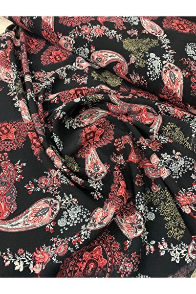 Evimmis Візерункова крепова віскозна тканина для суконь, спідниць, шароварів,...