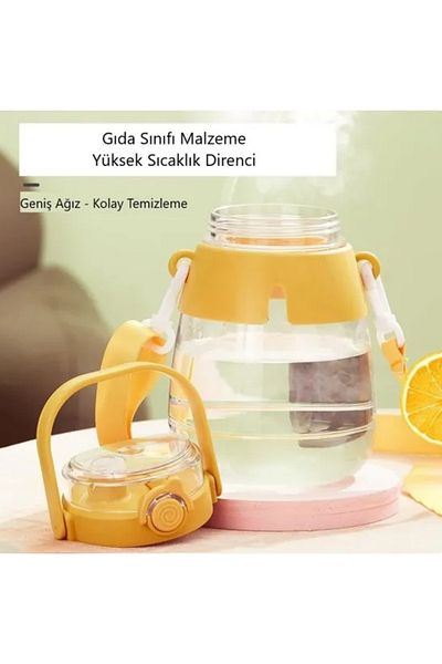 Shotay ST-6642 Yellow Hippo Tritan 1050ML Tritan Handle Flask