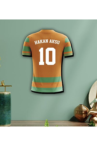 Bk Gift Kişiye Özel İsimli Taraftar Forma 3D Ahşap Tablo–8, Arkadaşa Hediye, ...