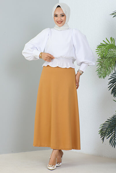benguen 211 Mevlana Hijab Skirt Camel