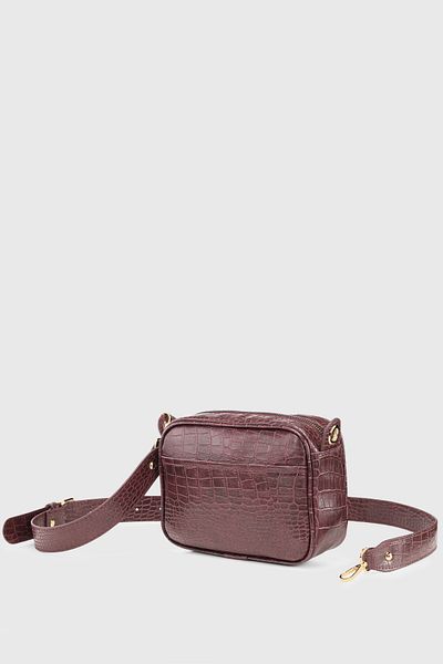 Housebags Claret Red Women's Crossbody Bag - Crocodile Skin Look, Model 219