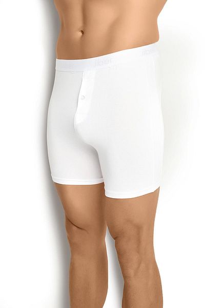 Jiber Ανδρικό λευκό βαμβακερό Lycra Boxer 125