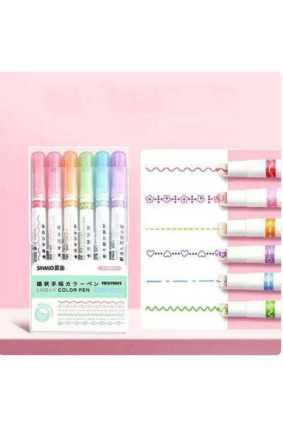 ACUTO 6-Piece Patterned Cylinder Seal Gift Pen Set