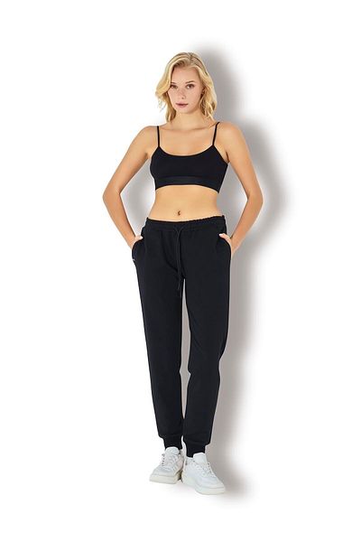 Jiber Pantaloni de sport negri cu două fire pentru femei 2726