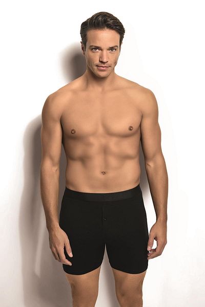 Jiber Ανδρικό μαύρο βαμβακερό Lycra Boxer 125