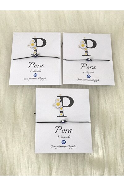 Uğur Matbaacılık Papatya Harf Temalı Kişiye Özel Şans Bilekliği Isimli Söz Ni...