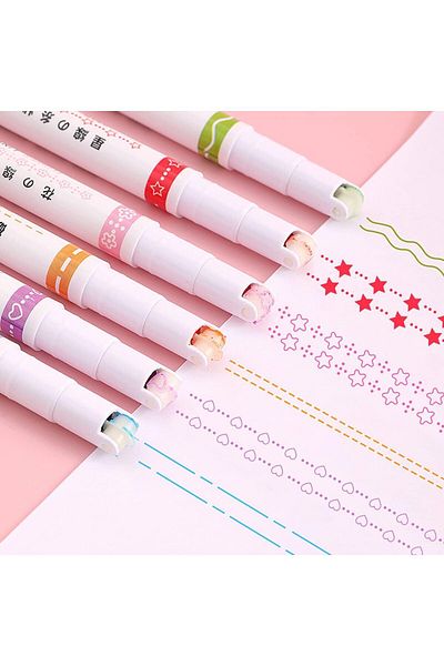 ACUTO 6-Piece Patterned Cylinder Seal Gift Pen Set
