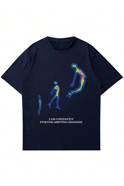 Ginevra Tricou oversize unisex cu imprimeu constant cu decolteu triplu