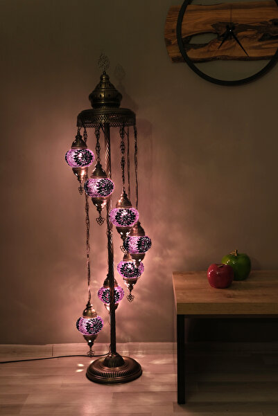 Asylove 7 Küreli Lambader, Mozaik Türk Lambası, Geleneksel Osmanlı Ev Dekoras...