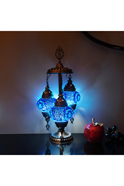 Asylove Mozaik Lamba, 3 Küreli Mozaik Türk Lambası, Otantik Dekorasyon Ev Ayd...