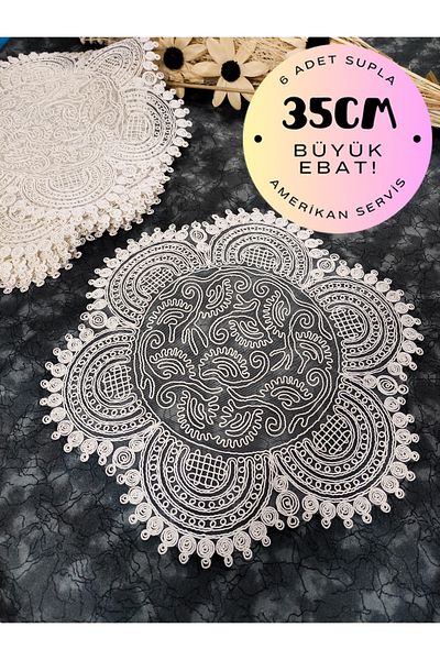 Çt Çeyizci Tekstil Πλάκα, Κρέμα American Service 6-Pece, 6-Pece, 6-Pece Saucer