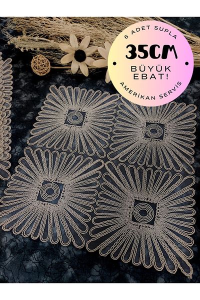 Çt Çeyizci Tekstil Φορτιστής, Φορτιστής καφέ American Service 6 τεμαχίων, Φορτιστής 6 τεμαχίων, Σουβέρ 6 τεμαχίων