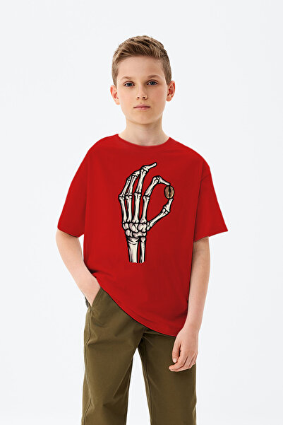 MYADA Skeleton Hand Printed T-Shirt για αγόρι