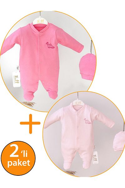 Zuff Baby BABY GIRL PREMATURE JUMPSUIT AND HAT 2-PACK