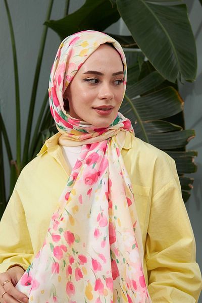 İpekhan Ipekhan Botanical Series Yellow Cotton Viscose Shawl 3023-09