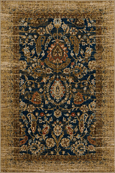 Rugs Modern Halı Тъмносиня тематична винтидж декоративна килимница с традицио...