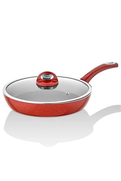Taç Titan Granite Pan with Glass Lid 20 Cm