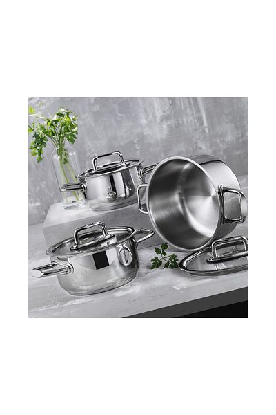 Aryıldız Colombus Inox 6-Piece Induction Mini Steel Pot Set