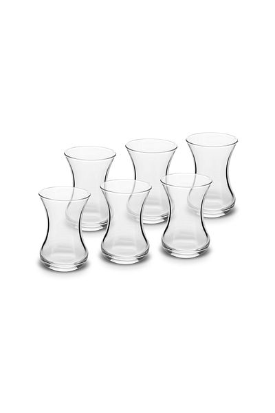Paşabahçe 18 Piece White Gold Gilded Beginner Tea Cup Teaware Set