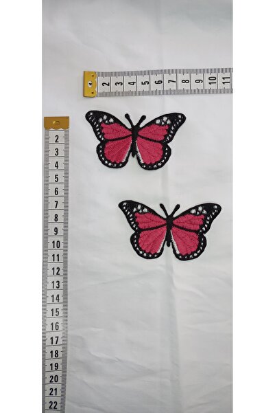 Tuhafiş 2 قطعة حديد على لصق فراشة الفوشيه الوردي شعار النبالة التصحيح التصحيح