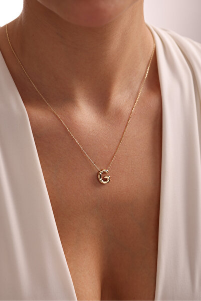 Gianfranco 14 Ayar Altın Harf Balon Bombe Kolye