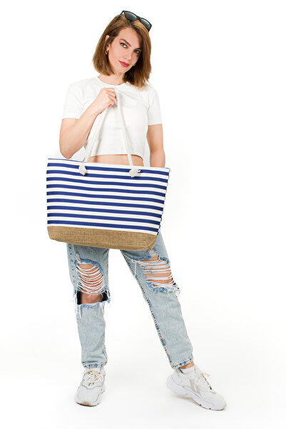 ANDİFLİ Women's Straw Shoulder Bag Jute Fabric Soft Handle