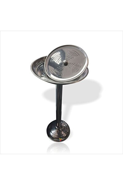 M3DECORİUM Süzgeçli Uzun Ayaklı Kapaklı Geniş Dengeli Kapı Girişi Bina Önü Küllük Çöp Kutusu Kül İzmarit Tabağı