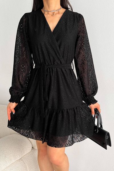 Neşeli Butik rochie mini neagră pentru femei NBK2026