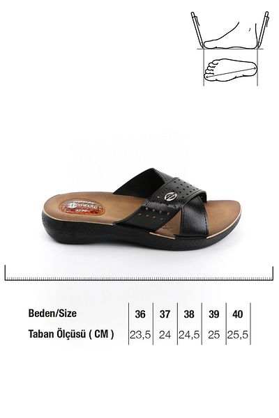 GEZER Γυναικείες μαύρες τζελ παντόφλες φτέρνας