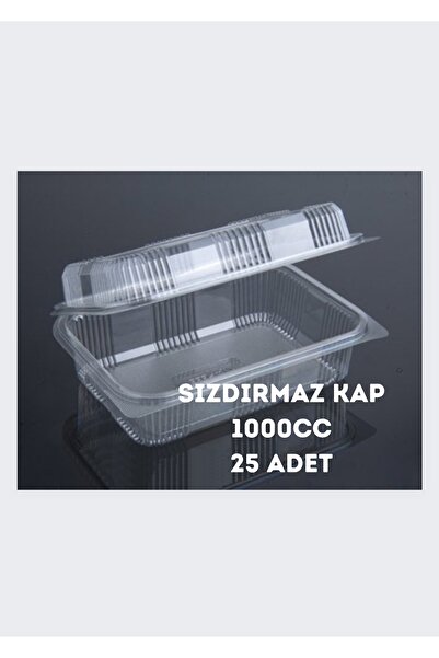FOLYOTERM 1000cc Sızdırmaz Kap Bombe Kapaklı Peynir- Sos vb Saklama Kabı 25 Adet