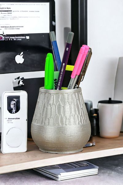 StarLightning حامل قلم منظم سطح المكتب حامل قلم حامل قلم سطح الطاولة لون فضي موديل 3