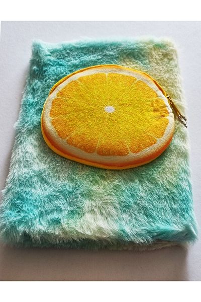 Modellino Souvenir Book with Fruit Plush Wallet 22x15cm Striped 80y - Wallet Fruit Figure Selection 1 Piece
