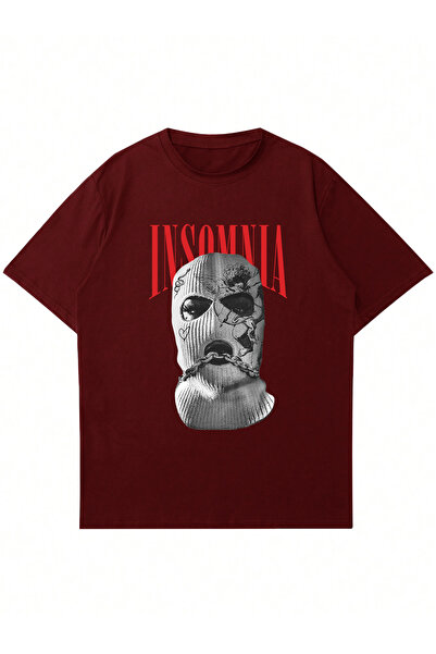 Ginevra Unisex Insomnia Štampano okrugla kragna Oversize kroj T-shirt