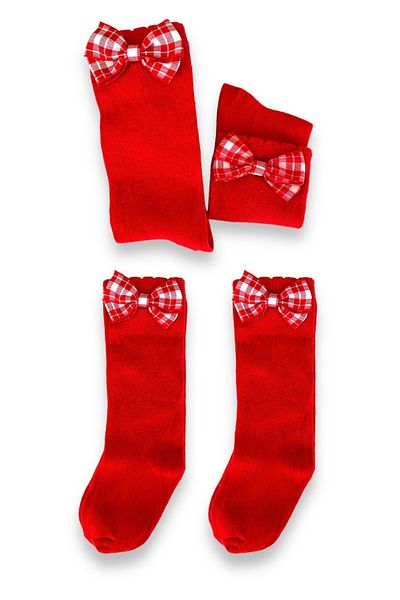 footmania Single Pair Socket Children Ribbon Knee-high Socks Set (Extra Soft)