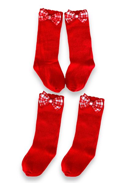 footmania Single Pair Socket Children Ribbon Knee-high Socks Set (Extra Soft)