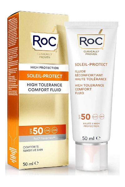 Roc Face Sunscreen Spf50+ 50 Ml - For Sensitive Skin, High Tolerance and Comfort Fluid