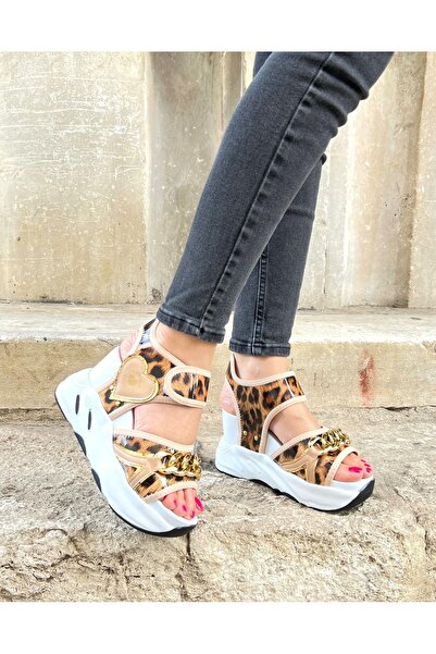 Essen Doldu topuklu spor sandalet ayakkabı