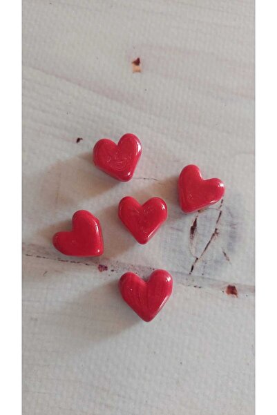 Bonanka Kırmızı Renk Kalp Model Murano Cam Boncuk (1 ADET)