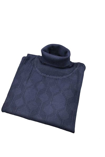 Diandor Full Fisherman Geometric Patterned Sweater