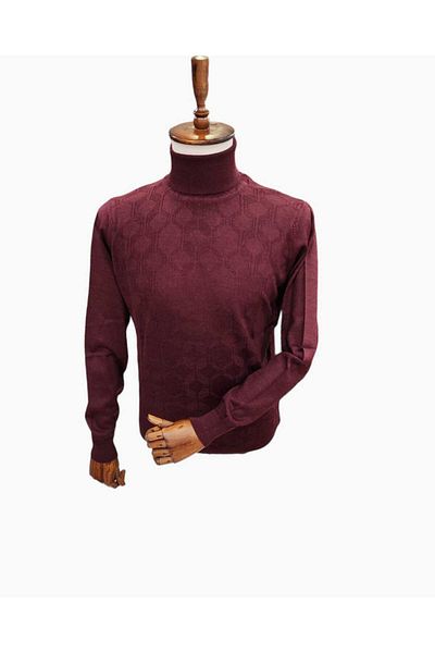 Diandor Full Fisherman Geometric Patterned Sweater