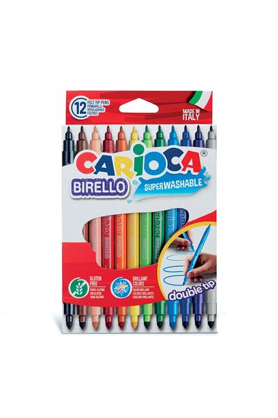 ileri grup Carioca Double Sided Washable Felt Tip Crayons Pack of 12