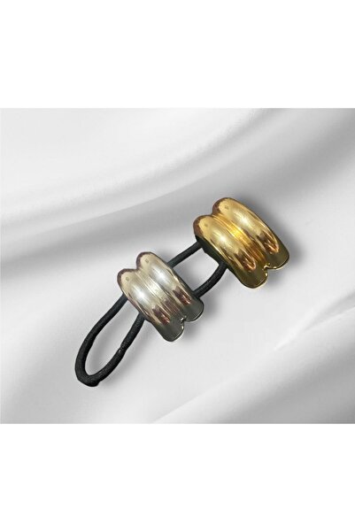 QUEENVİP Μεταλλική πόρπη με ελαστικό κορδόνι 2 τεμαχίων - Λεπτή διπλή καμπύλη