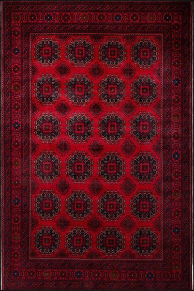 Rugs Modern Halı Red Geometric Modern Diamond Patterned Woven Base and Decora...