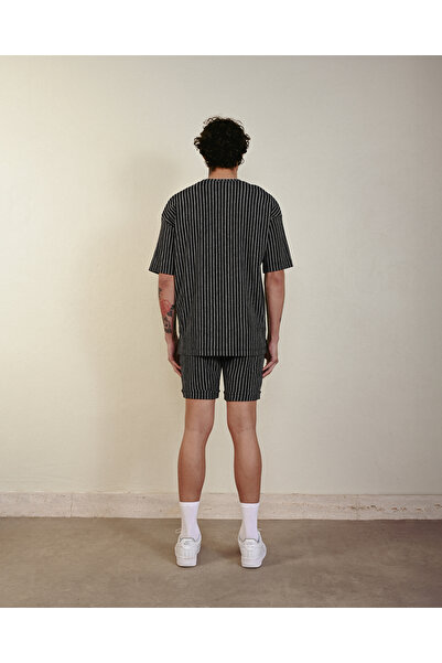 İLKCET MODA Ριγέ ελαφρύ χαλαρό άνετο μπλουζάκι