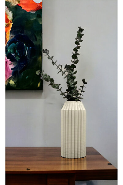 aymumi home İskandinav Tarzı Uzun Çizgili Vazo Bohem Vazo Geometrik Şekilli Soyut Vazo Kuru Çiçeklik