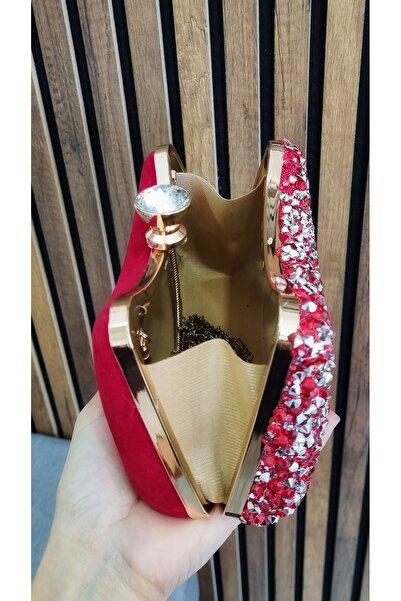 GP GUES POLO kadın iri taşlı abiye çantası