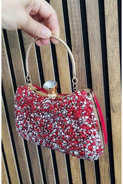 GP GUES POLO kadın iri taşlı abiye çantası