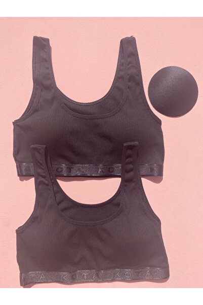 LEYNA BUTİK Двохколірні чорні бавовняні майки з підкладкою (M=70-75, L=80-85,...